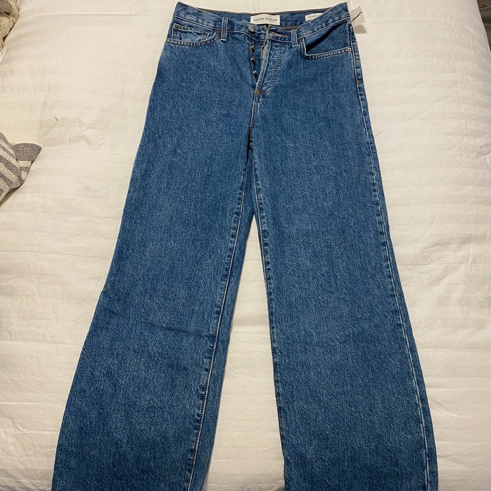 Denim Forum "The Farrah high rise wide leg" Jeans